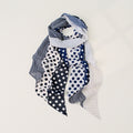 Color Block Plaid Print Silk Scarf 6W6NSI222