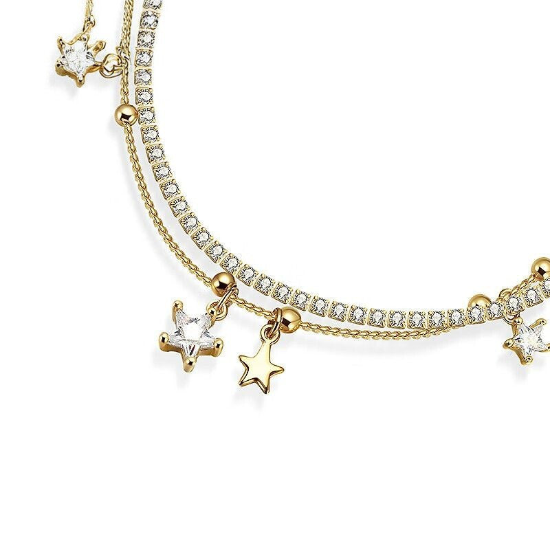 Double Star Charm Bracelet - DippedShop Wholesale - #1187