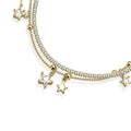 Trendy Double Layered Star Charm Link Bracelet 6W6JBR360