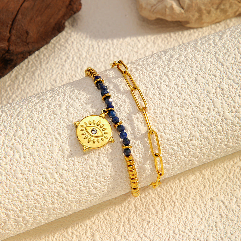 Fresh Double-Layer Beaded Chain Bracelet 6W6JBR521