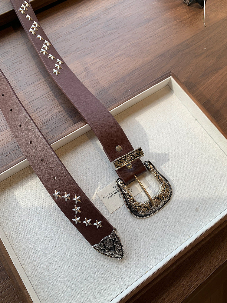 Wide Leather Belt - DippedShop Wholesale - #5635