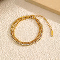 Minimalist Rhinestone Gold Plated Chain Bracelet 6W6JBR514