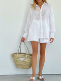 Floral Stripe Shirt Shorts - DippedShop Wholesale - #1763