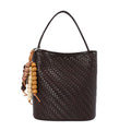 Trendy Woven Solid Color Handbag Bucket Bag 6W10BBG1987