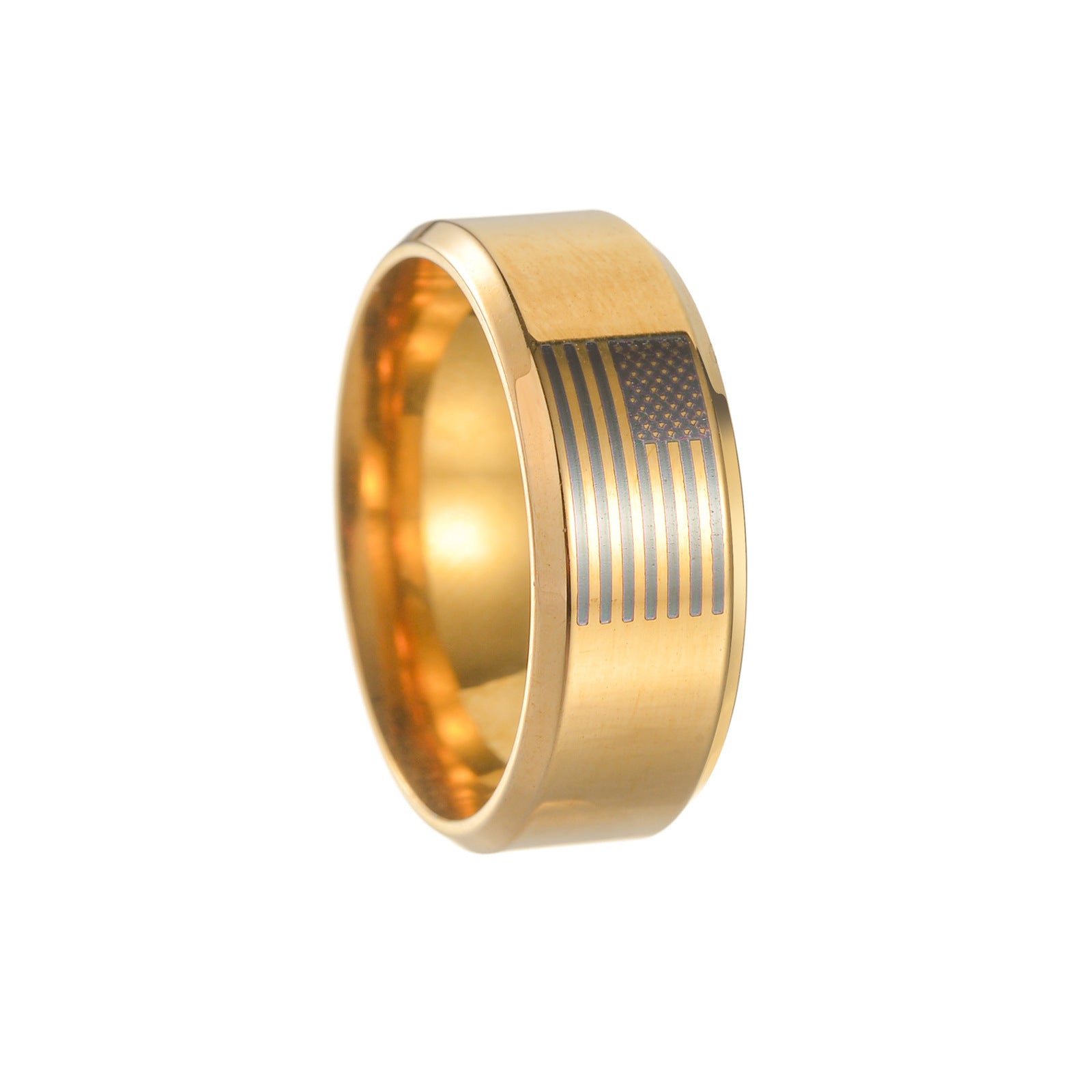 Vintage Gold Plated USA Flag Ring 8ZA6JRG207T