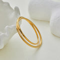 Gold Plated Interlocking Double Bangle Bracelet 6W6JBR612