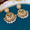 Boho Rhinestone Hollow Pearl Tassel Drop Earrings 6W6JER766