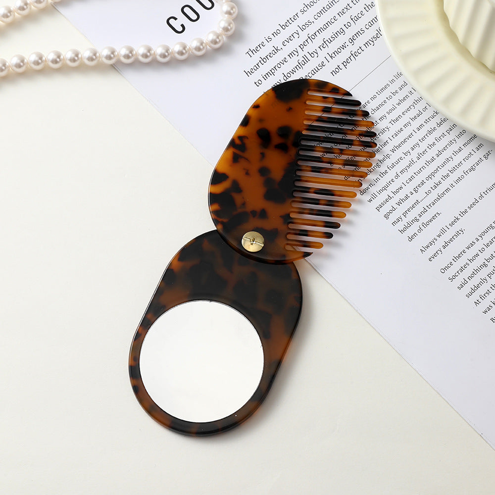 Vintage Leopard Oval Acetate Hair Combs MK2PPM6CT5CB64