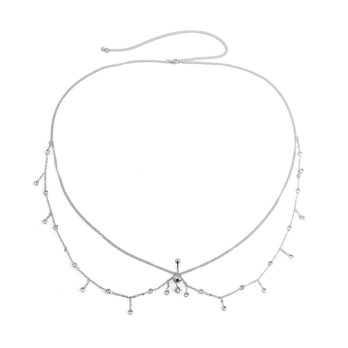 Fashion Rhinestone Tassel Layered Waist Chain MK2MEP6W6JBC56
