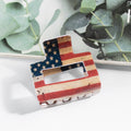Square Shape Hollow American Flag Hair Clips 8AS6HCP69L