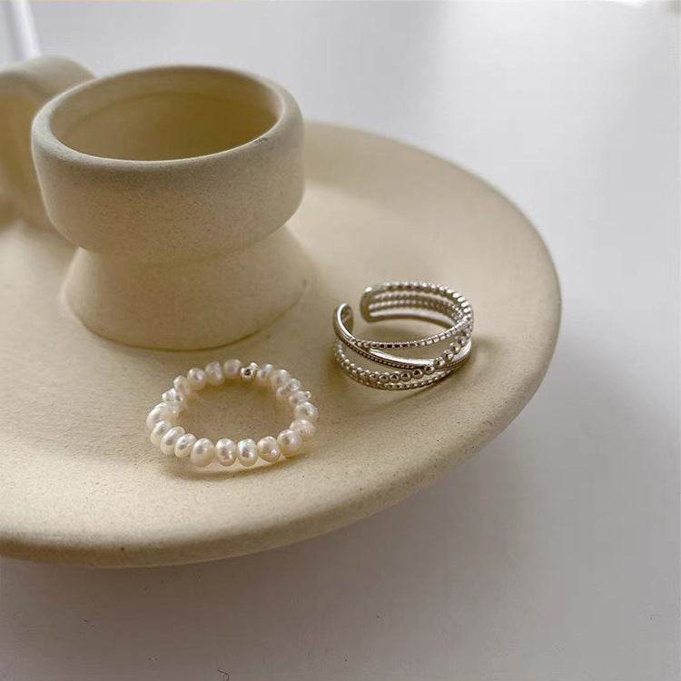 Cross Band Bead Ring - DippedShop Wholesale - #8579
