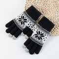 Flower Jacquard Knit Gloves - DippedShop Wholesale - #7411