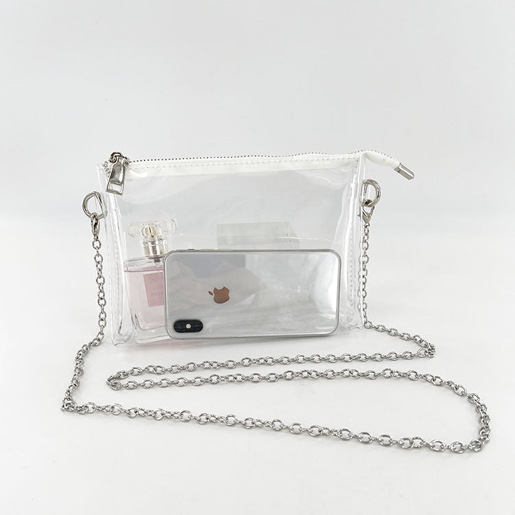 Jelly Transparent Chain Strap Crossbody Bag 6W10BBG1957