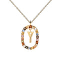 Colorful CZ Letter Pendant - DippedShop Wholesale - #0051