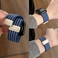 Color Block Nylon Weave Magnetic Watch Band 6W6JWA115