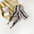Stylish Floral Print Tassel Silk Scarf 6W6NSI233