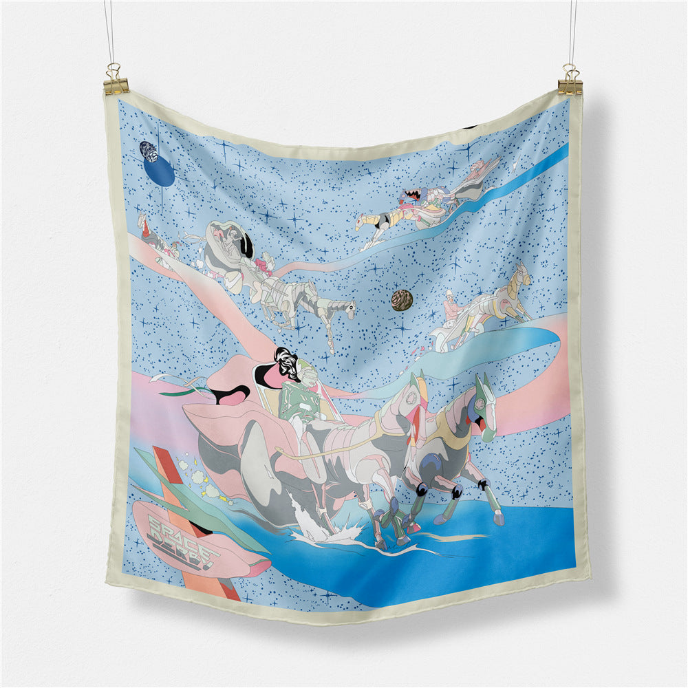 Abstract Silk Square Scarf - DippedShop Wholesale - #5603