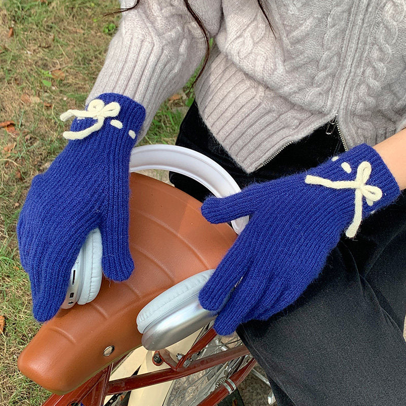 Bowknot Knit Touch Screen Gloves - DippedShop Wholesale - #6851
