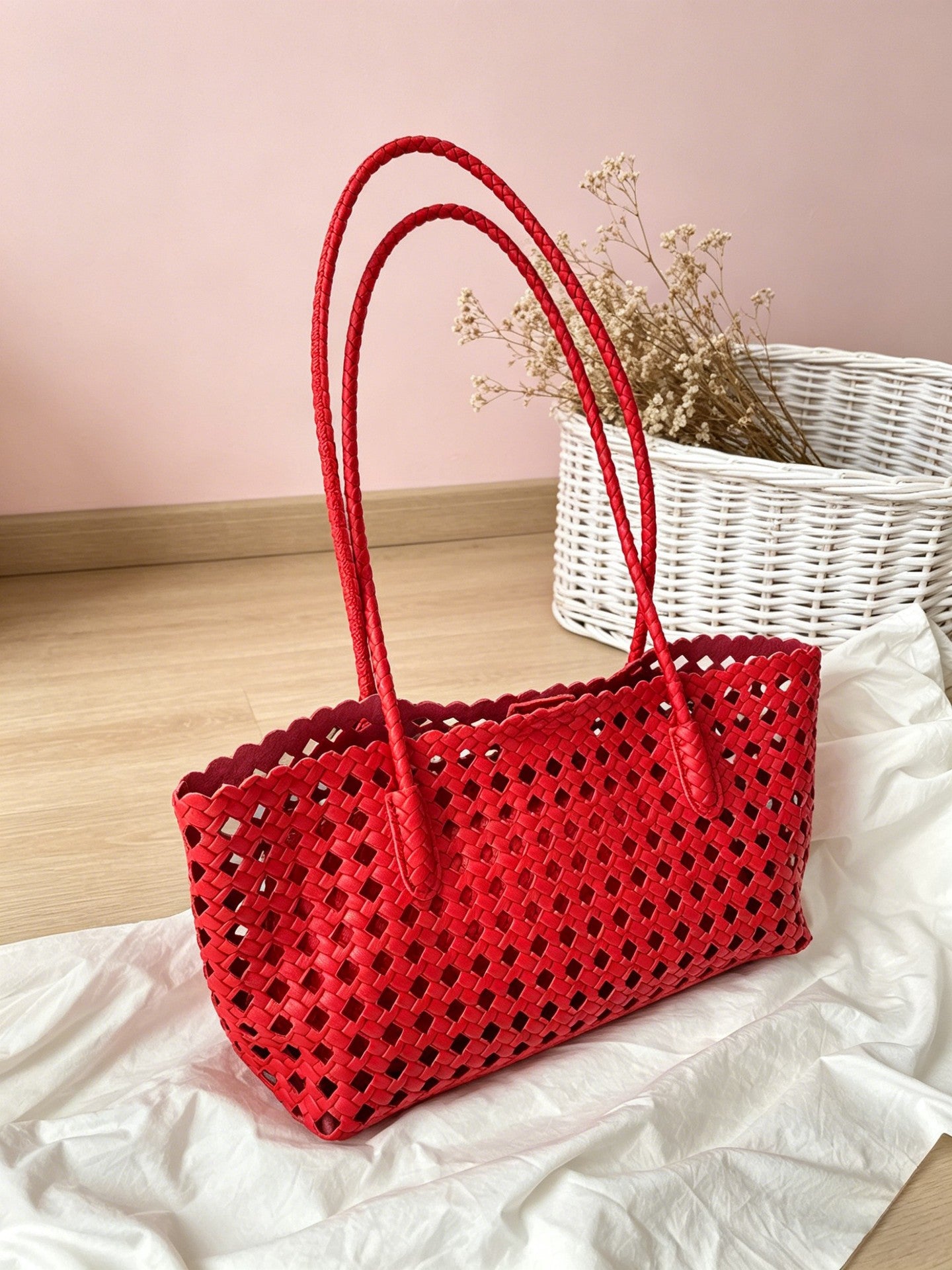 Woven Hollow Out Tote Bag - DippedShop Wholesale - #8099