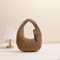 Straw Woven Crescent Handbag - DippedShop Wholesale - #4643