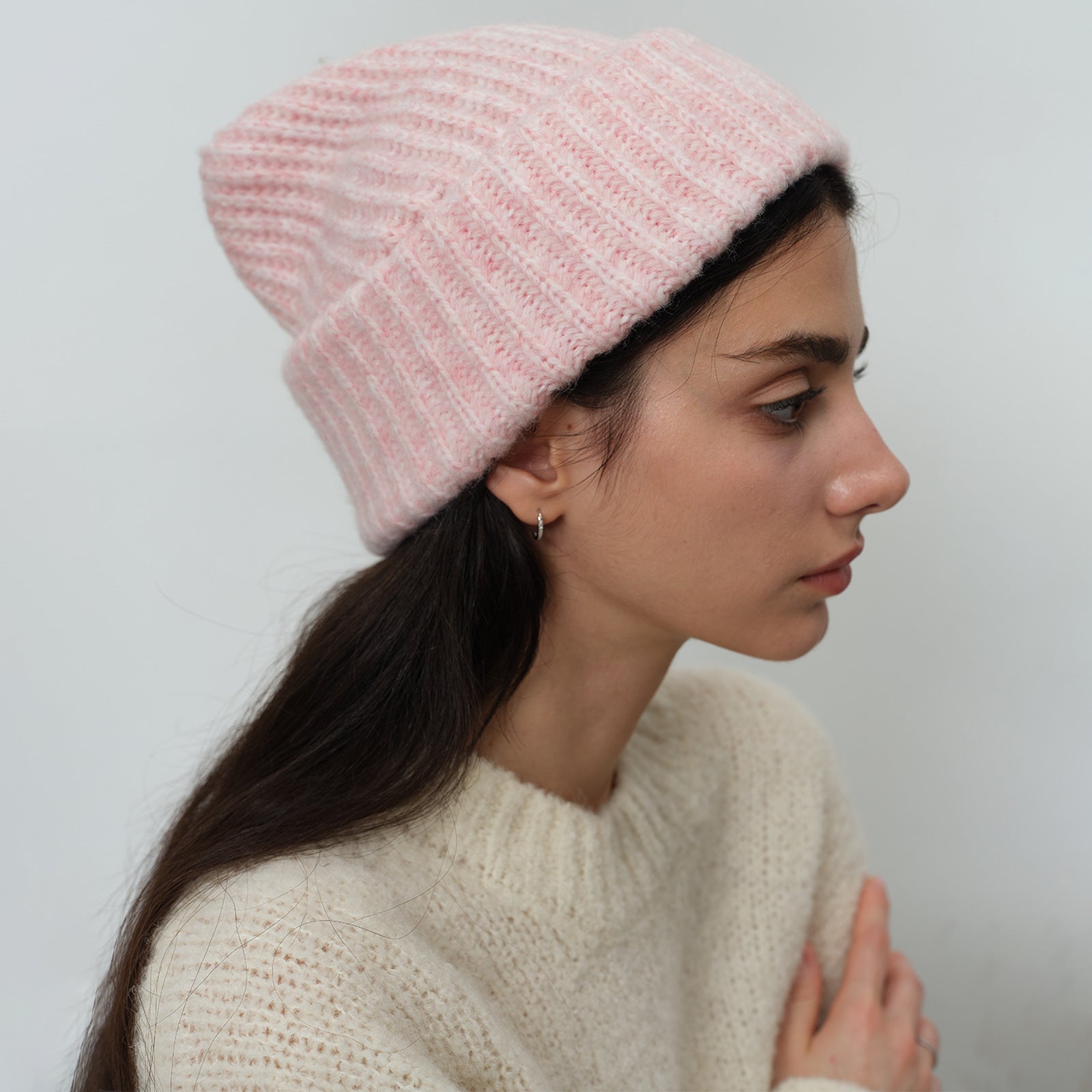 Minimalist Solid Wool Blend Warm Knit Beanie Hat 6W6HAT539