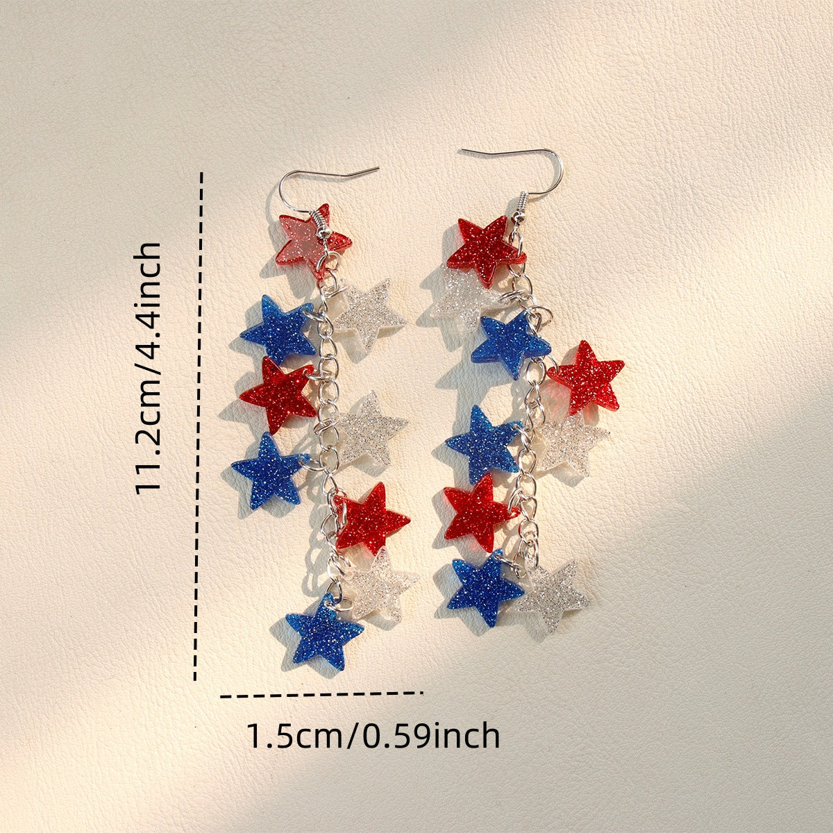 Trendy Glitter Star Pendant Dangle Earring 8ZA6JER189L