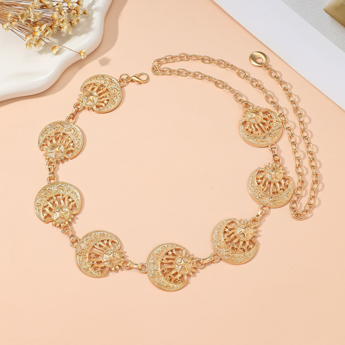 Retro Chunky Sun Moon Link Wai - DippedShop Wholesale - #1075
