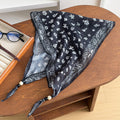 Trendy Floral Print Beaded Decor Silk Scarf 6W6NSI204