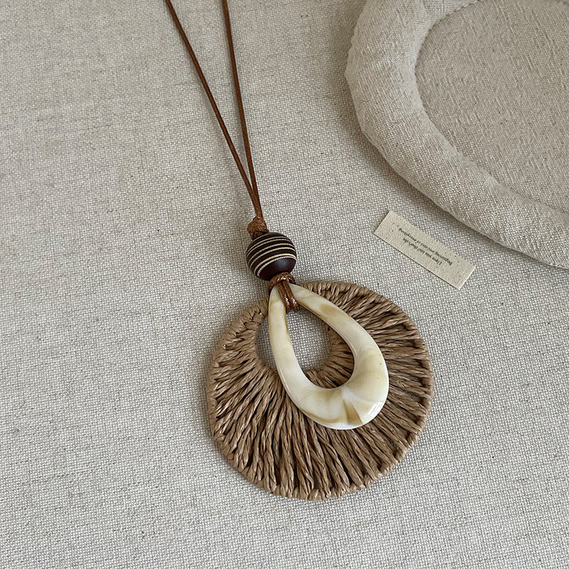 Boho Style Handmade Geometric Beaded Necklace 6W6JNC383L