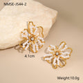 Gold Plated Flower Stud Earrings - DippedShop Wholesale - #2851