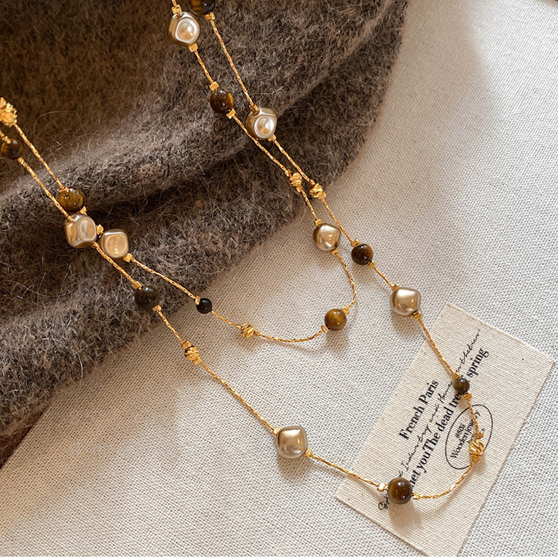 Pearl Natural Stone Necklace - DippedShop Wholesale - #6611