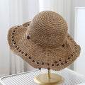 Beaded Bow Straw Hat - DippedShop Wholesale - #1235