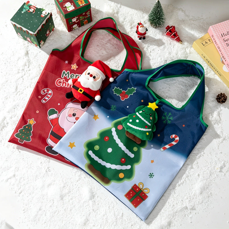 Christmas Snowman Print Lightweight Storage Bag 6W10BOB1342