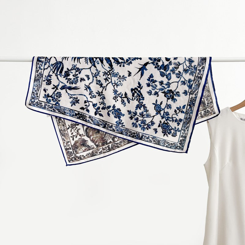 Elegant Floral Square Scarf - DippedShop Wholesale - #2835