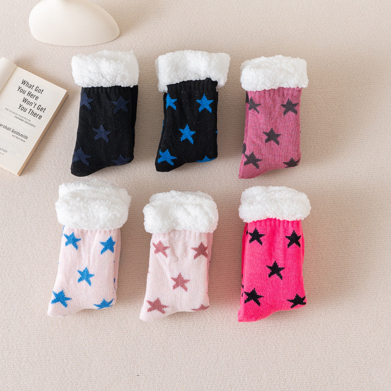 Random Color Sherpa Lined Christmas Socks MK2BLW6W8FSO900