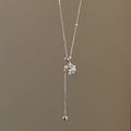 Minimalist Pearl Flower Ball Sliding Necklace 6W6JNC430