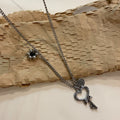 Vintage Heart Key Pendant Tassel Necklace 6W6JNC655