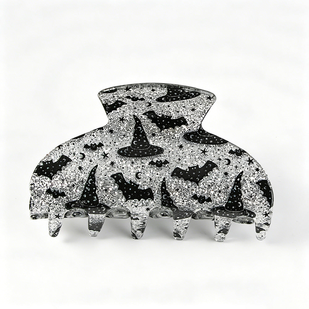Quirky Halloween Ghost Pumpkin Hair Claw 6W6HCP1324
