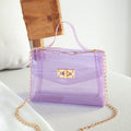 Cute Solid Color Square Jelly Clear Tote Bag 6W10BBG2117