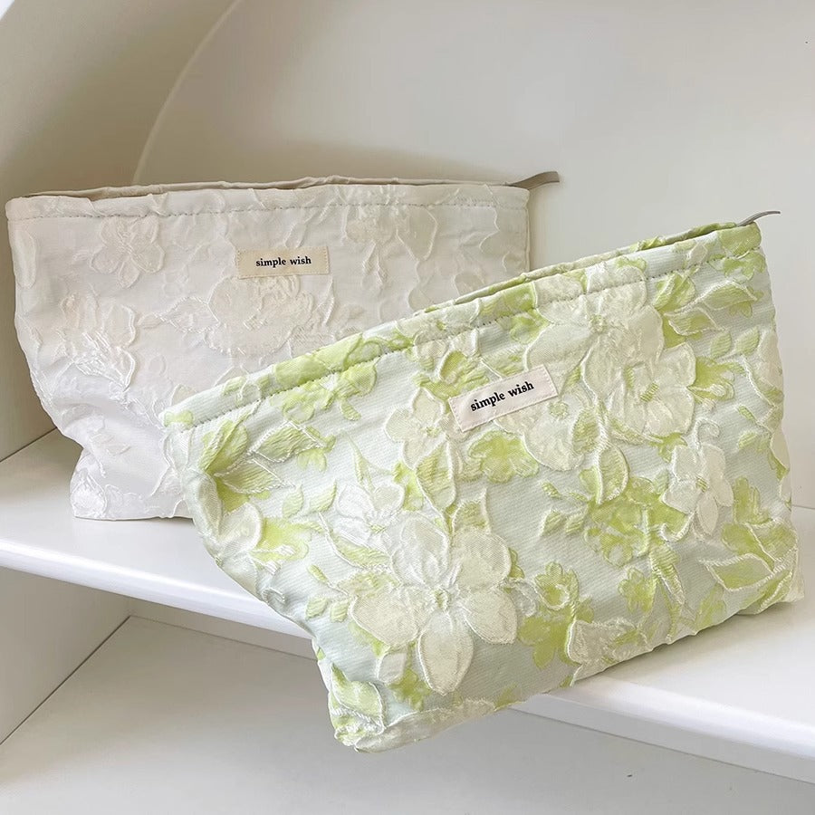 Flower Embossed Makeup Bag - DippedShop Wholesale - #6195