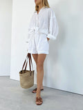 Floral Stripe Shirt Shorts - DippedShop Wholesale - #9811