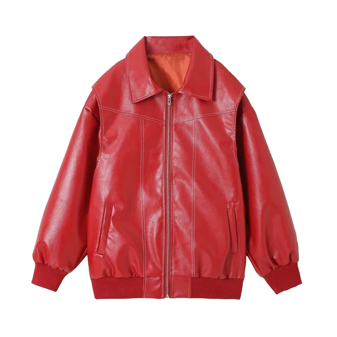 Vintage Leather Oversize Jacket - DippedShop Wholesale - #1907