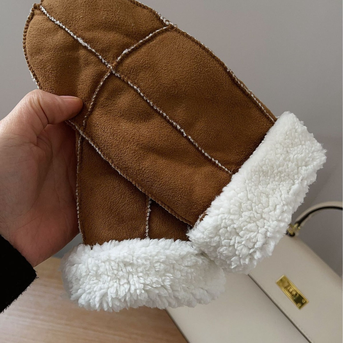 Faux Suede Winter Mittens - DippedShop Wholesale - #9507