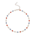 Retro Gold Plated Floral Rhinestones Chain Necklace 8ZA6JNC293L