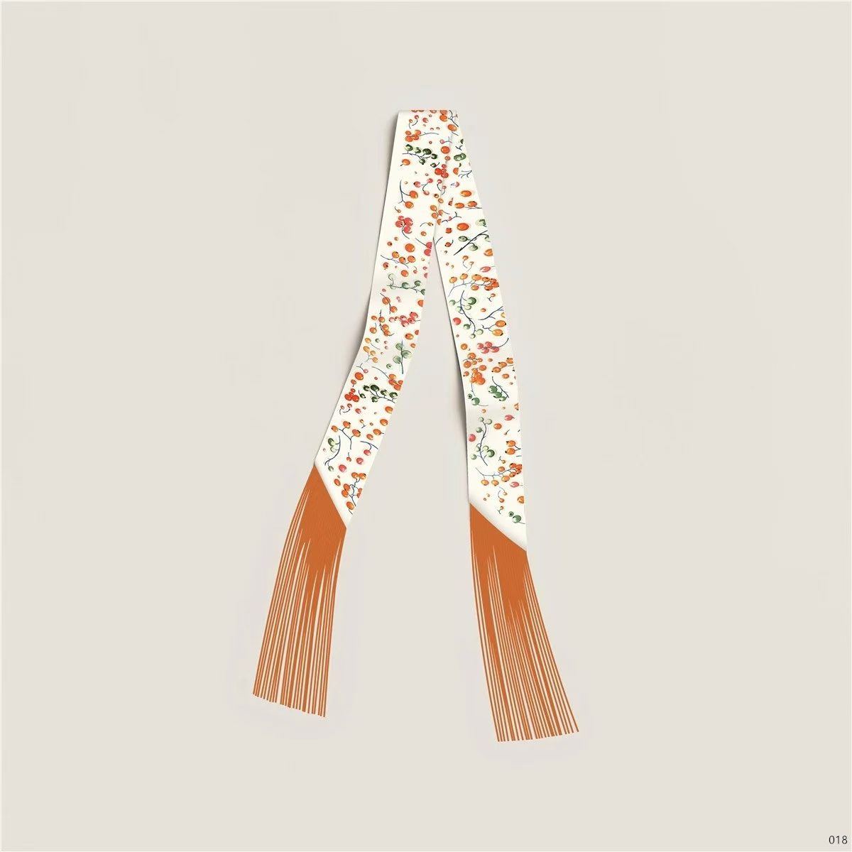 Fresh Color Block Persimmon Print Silk Scarf 6W6NSI219