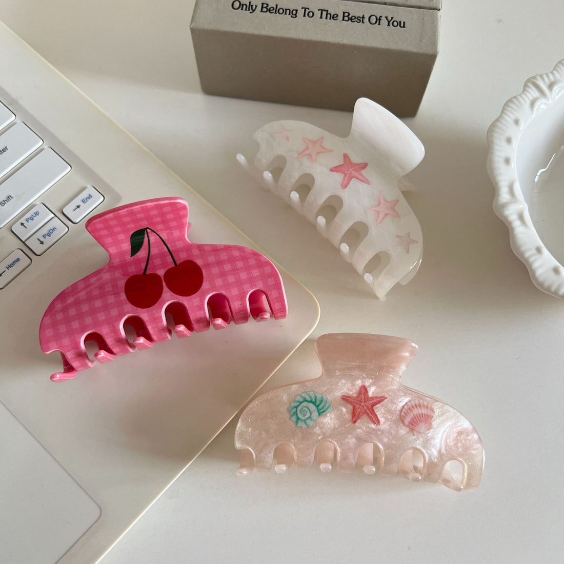 Cute Acrylic Cherry Starfish Hair Claw Clips DP25F438