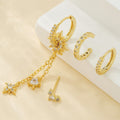 Rhinestone Starburst Dangle Earrings - DippedShop Wholesale - #8323