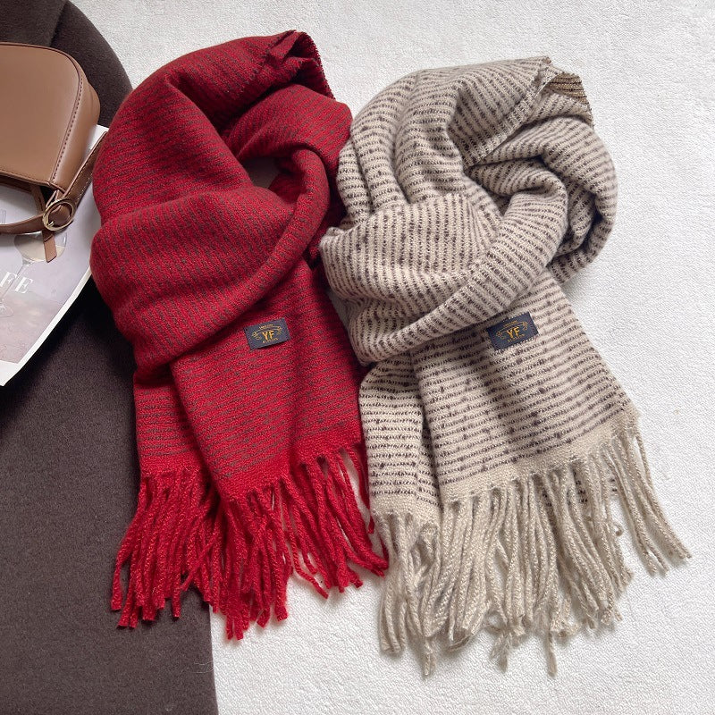 Striped Tassel Shawl Scarf - DippedShop Wholesale - #2659
