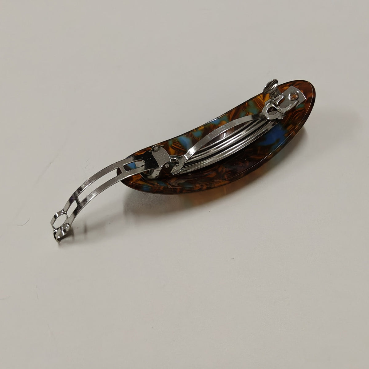 Vintage Tortoise Shell Acetate Oval Hair Barrette 6W6HCP1619