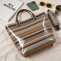 Vintage Straw Woven Waterproof PVC Tote Bag MK2BLW6W10BBG553